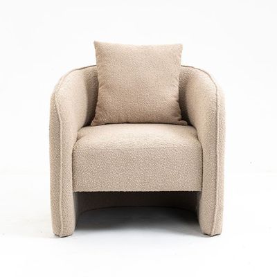 Vinci 1-Seater Fabric Accent Chair - Beige - With 2-Year Warranty